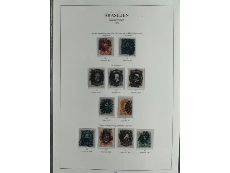 1843/90, extensive used collection. Beginning with "Bulls Eyes" 30, 60 (2) and 90 Reis, the latter clearly cancelled and with