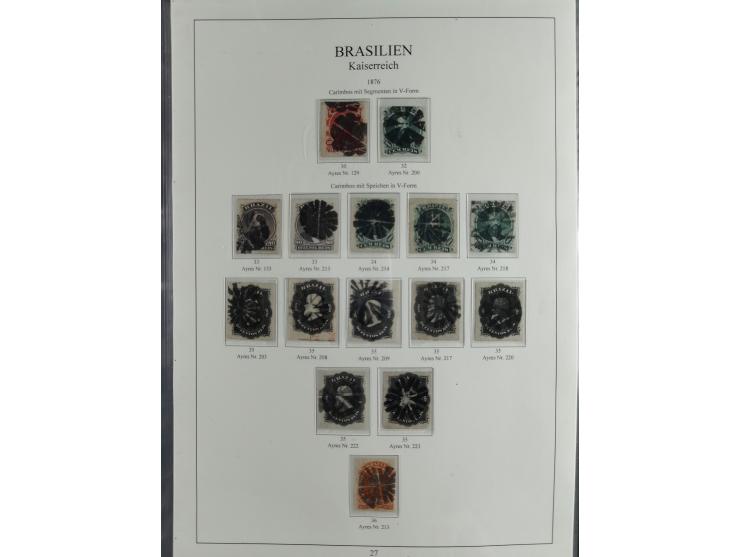 1843/90, extensive used collection. Beginning with "Bulls Eyes" 30, 60 (2) and 90 Reis, the latter clearly cancelled and with