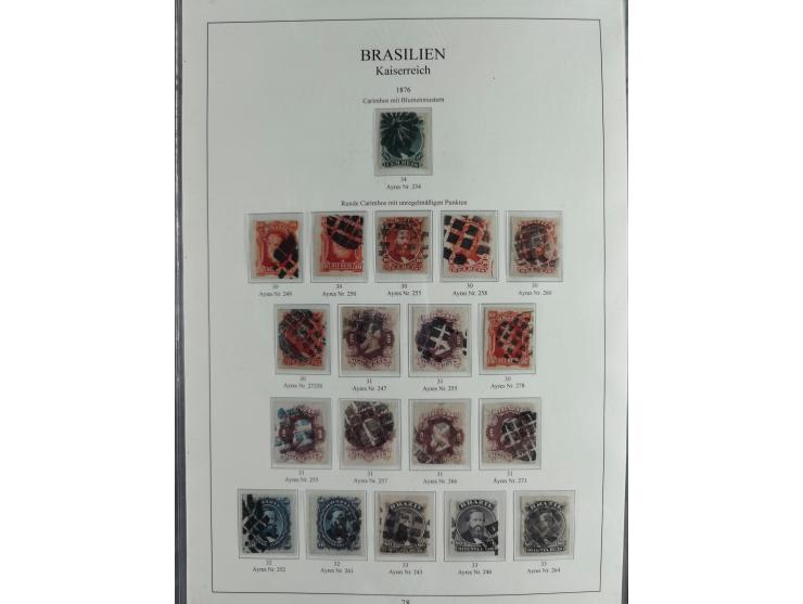 1843/90, extensive used collection. Beginning with "Bulls Eyes" 30, 60 (2) and 90 Reis, the latter clearly cancelled and with