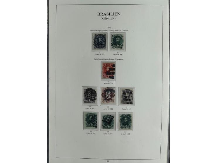 1843/90, extensive used collection. Beginning with "Bulls Eyes" 30, 60 (2) and 90 Reis, the latter clearly cancelled and with