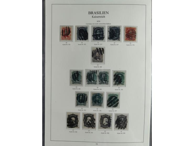 1843/90, extensive used collection. Beginning with "Bulls Eyes" 30, 60 (2) and 90 Reis, the latter clearly cancelled and with