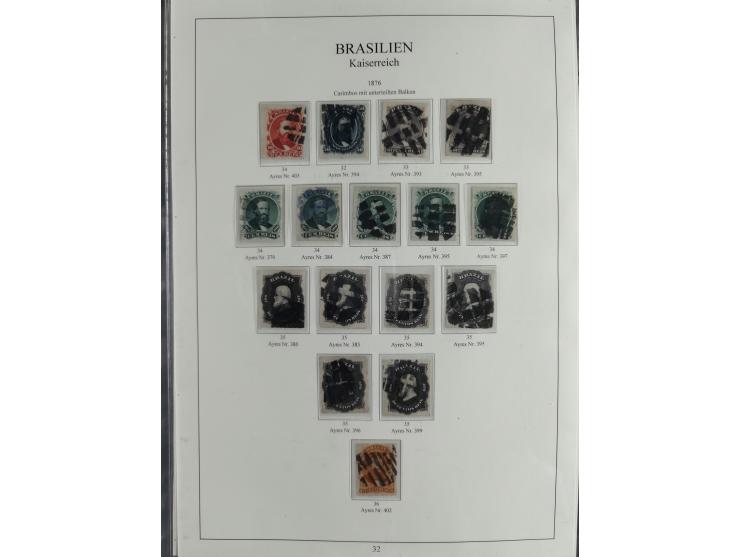 1843/90, extensive used collection. Beginning with "Bulls Eyes" 30, 60 (2) and 90 Reis, the latter clearly cancelled and with