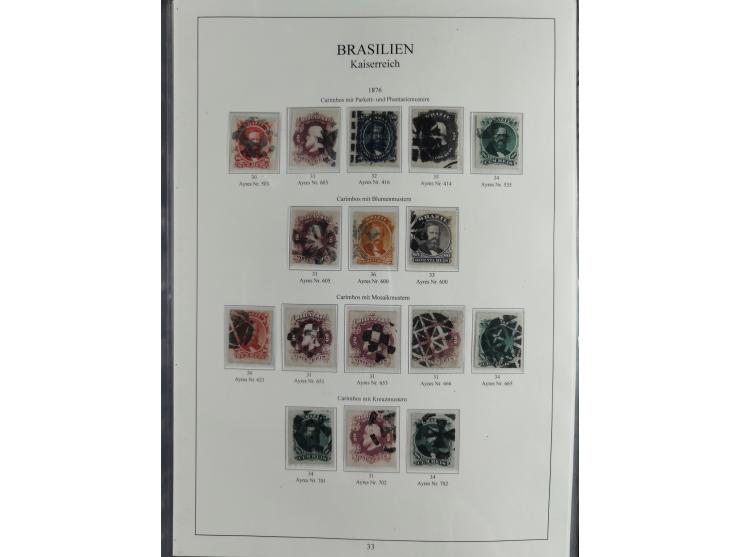 1843/90, extensive used collection. Beginning with "Bulls Eyes" 30, 60 (2) and 90 Reis, the latter clearly cancelled and with