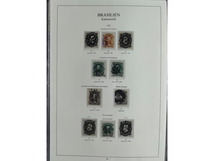 1843/90, extensive used collection. Beginning with "Bulls Eyes" 30, 60 (2) and 90 Reis, the latter clearly cancelled and with