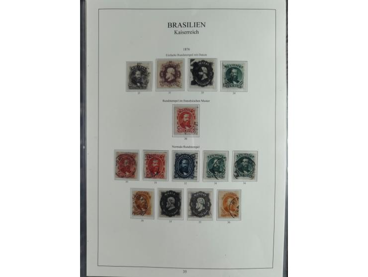 1843/90, extensive used collection. Beginning with "Bulls Eyes" 30, 60 (2) and 90 Reis, the latter clearly cancelled and with