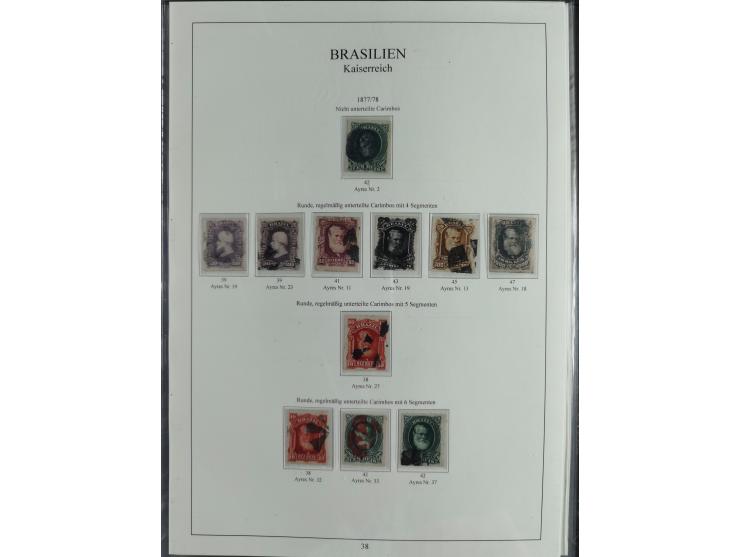 1843/90, extensive used collection. Beginning with "Bulls Eyes" 30, 60 (2) and 90 Reis, the latter clearly cancelled and with