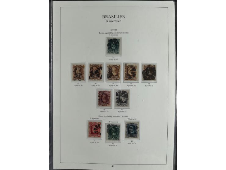 1843/90, extensive used collection. Beginning with "Bulls Eyes" 30, 60 (2) and 90 Reis, the latter clearly cancelled and with