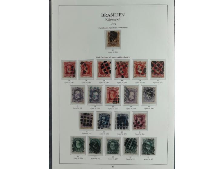 1843/90, extensive used collection. Beginning with "Bulls Eyes" 30, 60 (2) and 90 Reis, the latter clearly cancelled and with