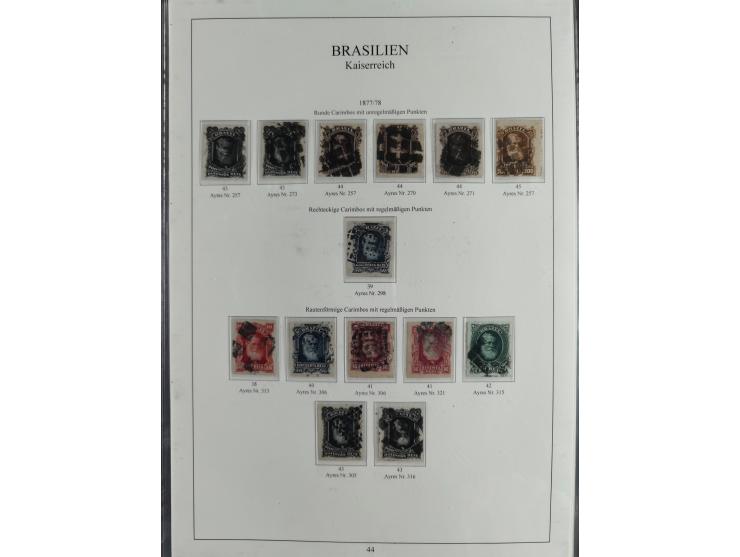 1843/90, extensive used collection. Beginning with "Bulls Eyes" 30, 60 (2) and 90 Reis, the latter clearly cancelled and with