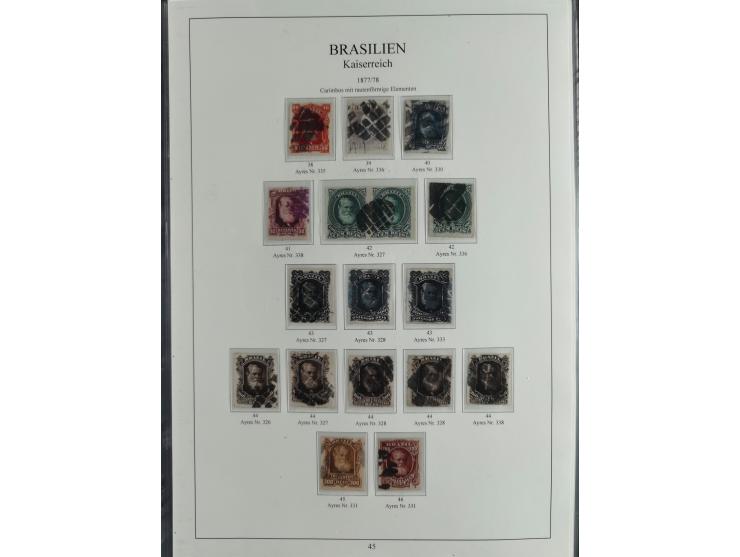 1843/90, extensive used collection. Beginning with "Bulls Eyes" 30, 60 (2) and 90 Reis, the latter clearly cancelled and with