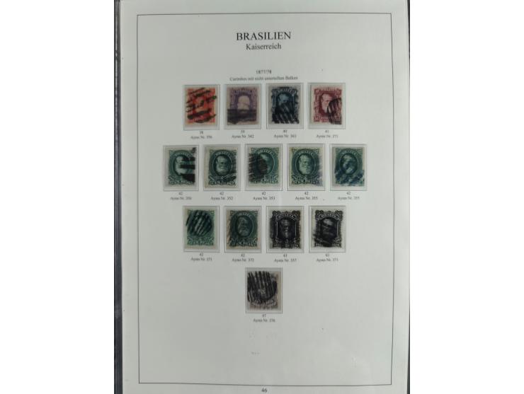 1843/90, extensive used collection. Beginning with "Bulls Eyes" 30, 60 (2) and 90 Reis, the latter clearly cancelled and with