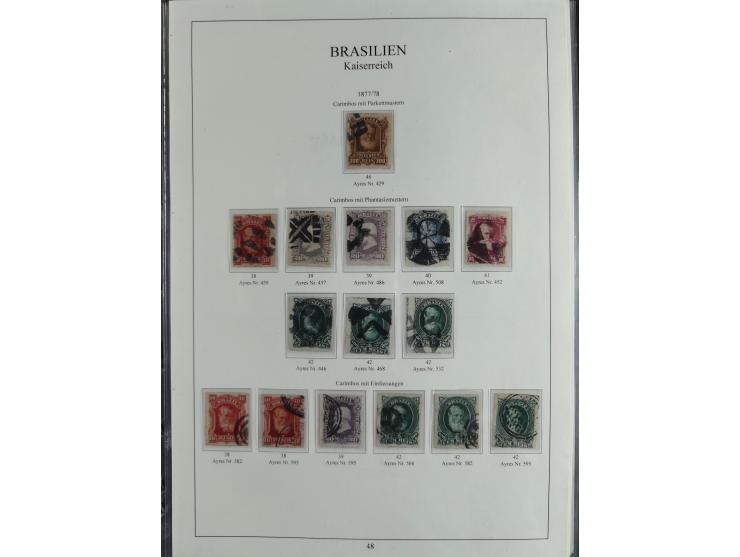 1843/90, extensive used collection. Beginning with "Bulls Eyes" 30, 60 (2) and 90 Reis, the latter clearly cancelled and with