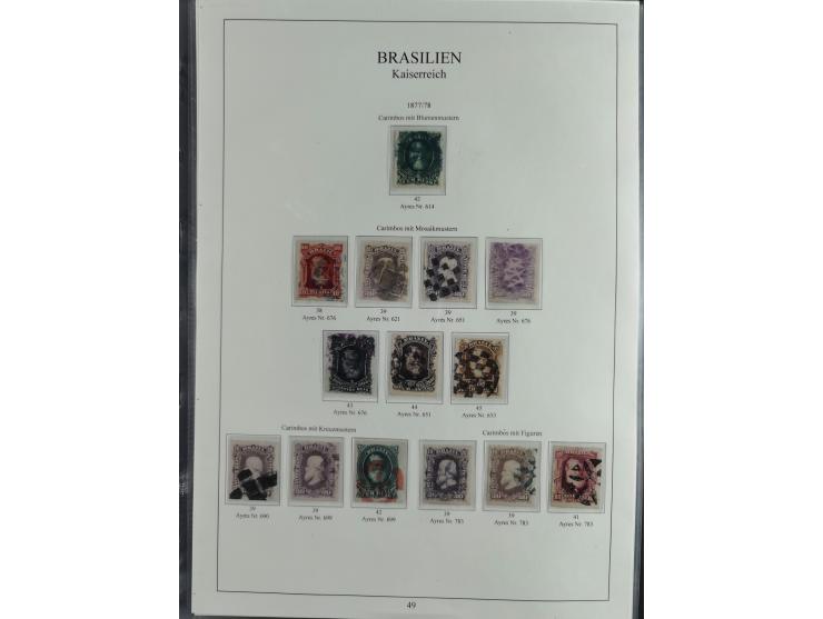 1843/90, extensive used collection. Beginning with "Bulls Eyes" 30, 60 (2) and 90 Reis, the latter clearly cancelled and with