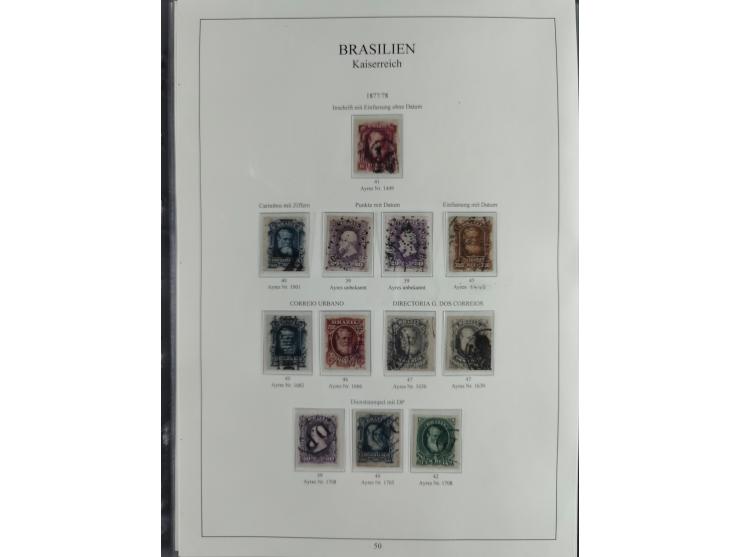 1843/90, extensive used collection. Beginning with "Bulls Eyes" 30, 60 (2) and 90 Reis, the latter clearly cancelled and with