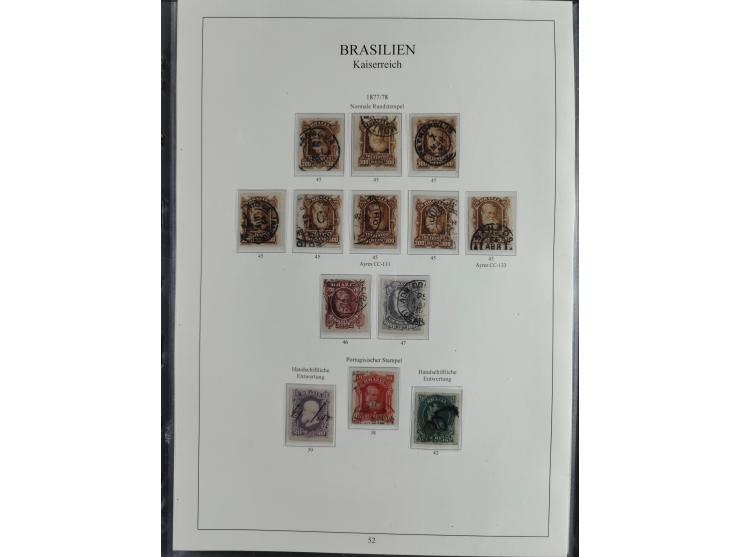 1843/90, extensive used collection. Beginning with "Bulls Eyes" 30, 60 (2) and 90 Reis, the latter clearly cancelled and with