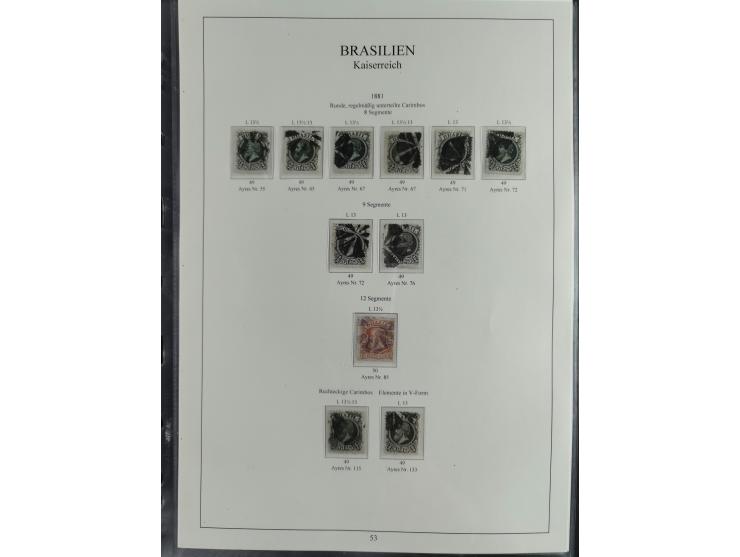 1843/90, extensive used collection. Beginning with "Bulls Eyes" 30, 60 (2) and 90 Reis, the latter clearly cancelled and with