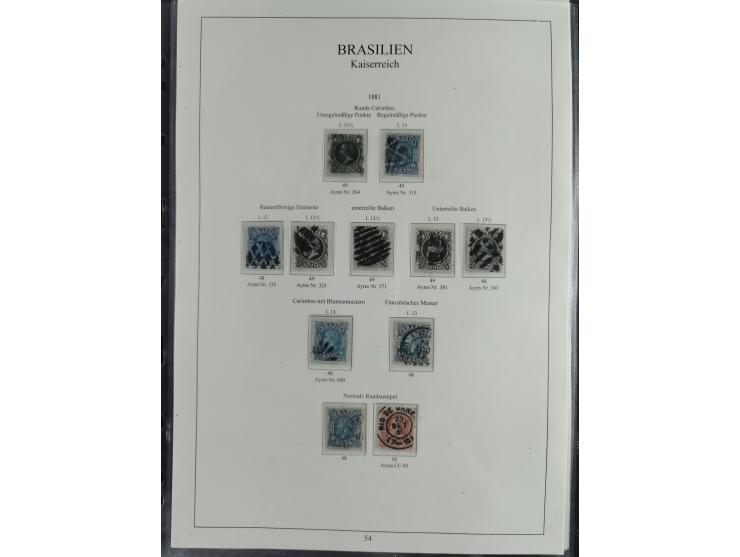 1843/90, extensive used collection. Beginning with "Bulls Eyes" 30, 60 (2) and 90 Reis, the latter clearly cancelled and with