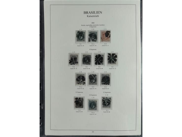 1843/90, extensive used collection. Beginning with "Bulls Eyes" 30, 60 (2) and 90 Reis, the latter clearly cancelled and with