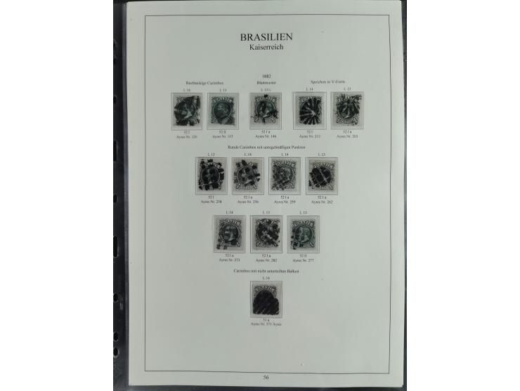 1843/90, extensive used collection. Beginning with "Bulls Eyes" 30, 60 (2) and 90 Reis, the latter clearly cancelled and with