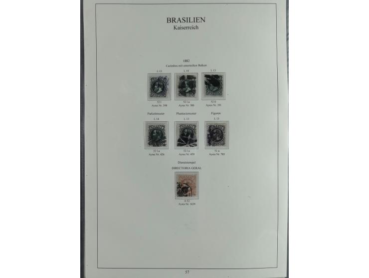 1843/90, extensive used collection. Beginning with "Bulls Eyes" 30, 60 (2) and 90 Reis, the latter clearly cancelled and with