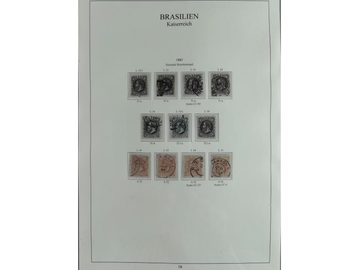 1843/90, extensive used collection. Beginning with "Bulls Eyes" 30, 60 (2) and 90 Reis, the latter clearly cancelled and with