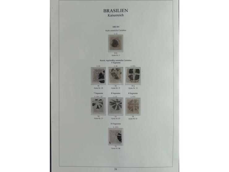 1843/90, extensive used collection. Beginning with "Bulls Eyes" 30, 60 (2) and 90 Reis, the latter clearly cancelled and with