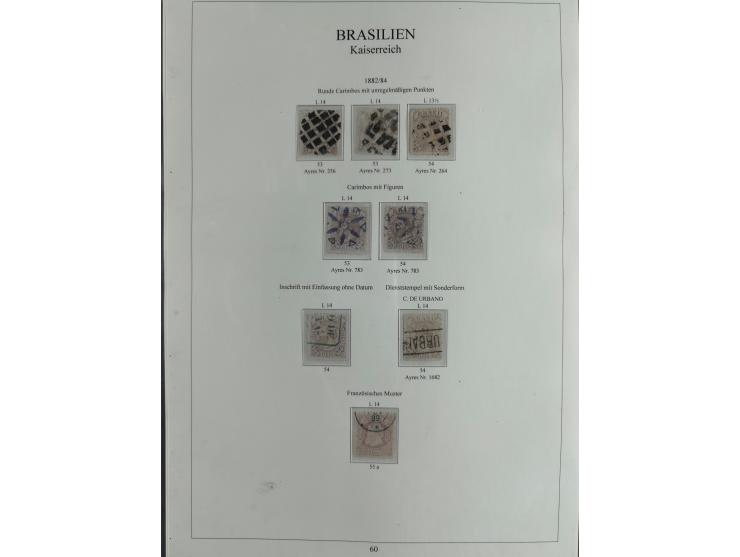 1843/90, extensive used collection. Beginning with "Bulls Eyes" 30, 60 (2) and 90 Reis, the latter clearly cancelled and with