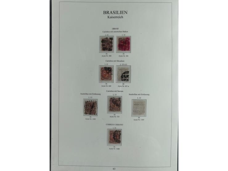 1843/90, extensive used collection. Beginning with "Bulls Eyes" 30, 60 (2) and 90 Reis, the latter clearly cancelled and with