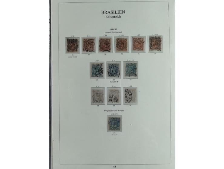 1843/90, extensive used collection. Beginning with "Bulls Eyes" 30, 60 (2) and 90 Reis, the latter clearly cancelled and with