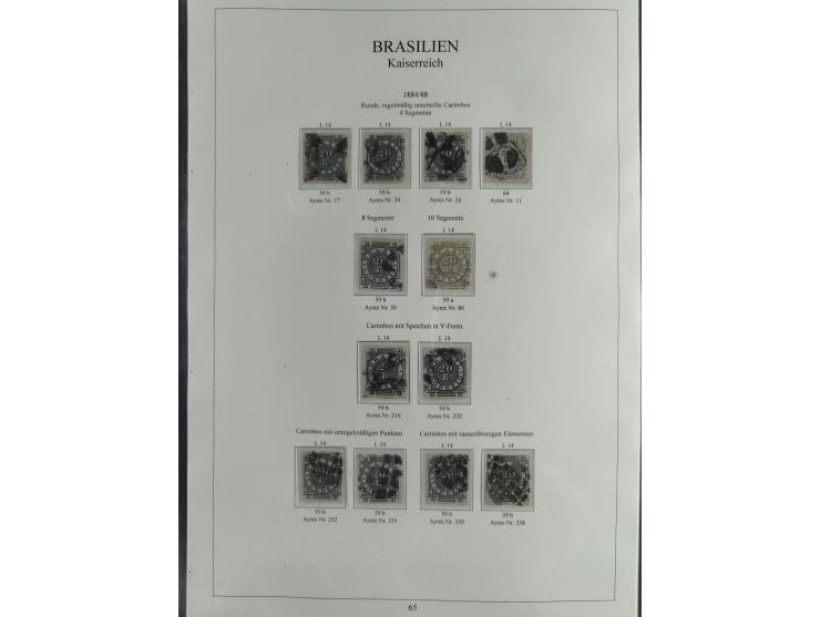 1843/90, extensive used collection. Beginning with "Bulls Eyes" 30, 60 (2) and 90 Reis, the latter clearly cancelled and with