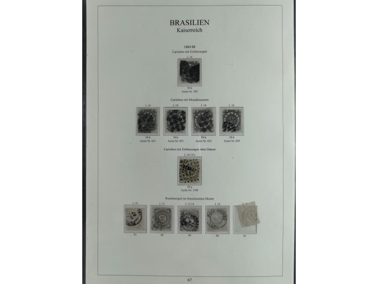 1843/90, extensive used collection. Beginning with "Bulls Eyes" 30, 60 (2) and 90 Reis, the latter clearly cancelled and with