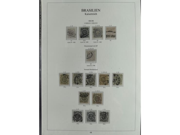 1843/90, extensive used collection. Beginning with "Bulls Eyes" 30, 60 (2) and 90 Reis, the latter clearly cancelled and with