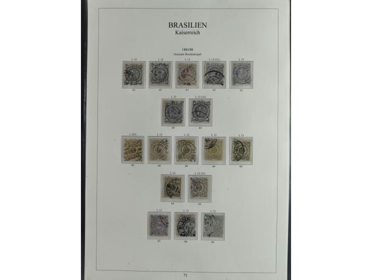 1843/90, extensive used collection. Beginning with "Bulls Eyes" 30, 60 (2) and 90 Reis, the latter clearly cancelled and with