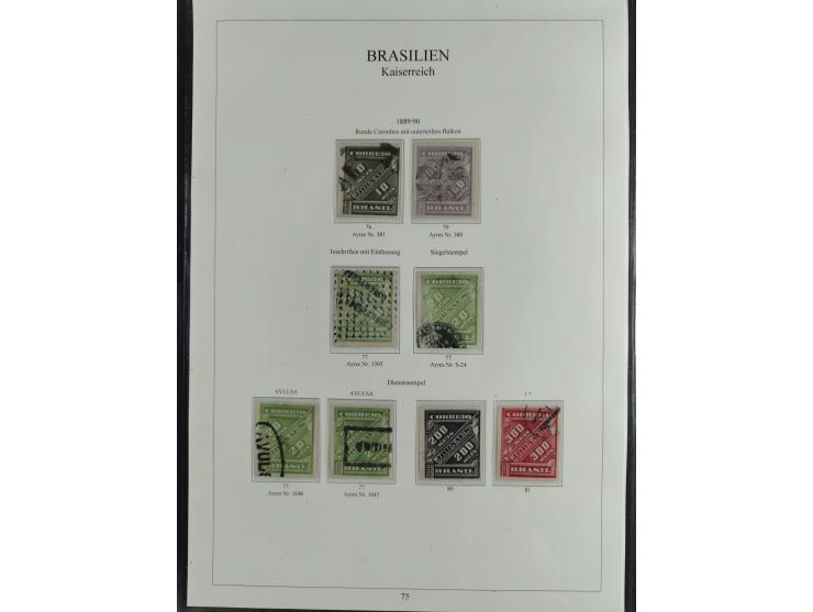 1843/90, extensive used collection. Beginning with "Bulls Eyes" 30, 60 (2) and 90 Reis, the latter clearly cancelled and with