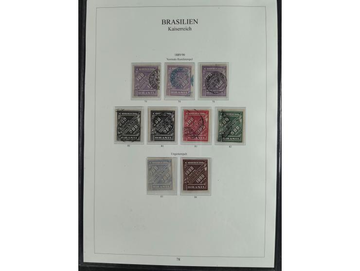 1843/90, extensive used collection. Beginning with "Bulls Eyes" 30, 60 (2) and 90 Reis, the latter clearly cancelled and with