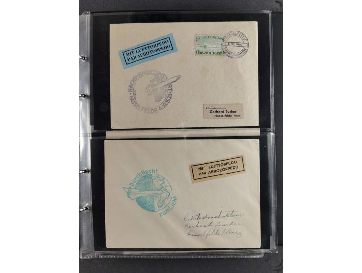 1933/45, interesting collection with 55 entire items, including 29 rocket mail covers and cards German Reich (8 x autograph G