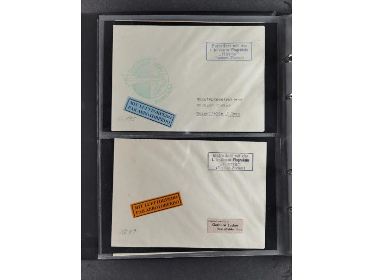 1933/45, interesting collection with 55 entire items, including 29 rocket mail covers and cards German Reich (8 x autograph G