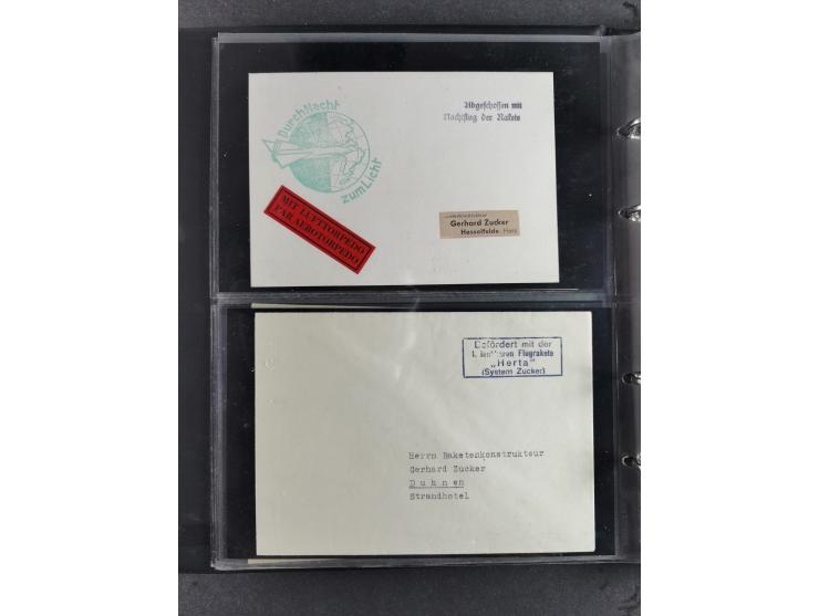 1933/45, interesting collection with 55 entire items, including 29 rocket mail covers and cards German Reich (8 x autograph G