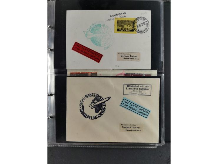 1933/45, interesting collection with 55 entire items, including 29 rocket mail covers and cards German Reich (8 x autograph G