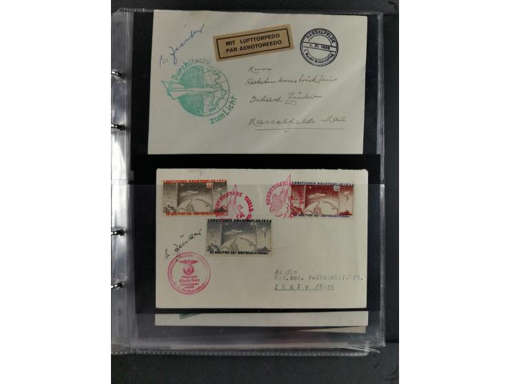 1933/45, interesting collection with 55 entire items, including 29 rocket mail covers and cards German Reich (8 x autograph G