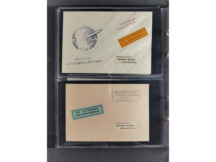 1933/45, interesting collection with 55 entire items, including 29 rocket mail covers and cards German Reich (8 x autograph G