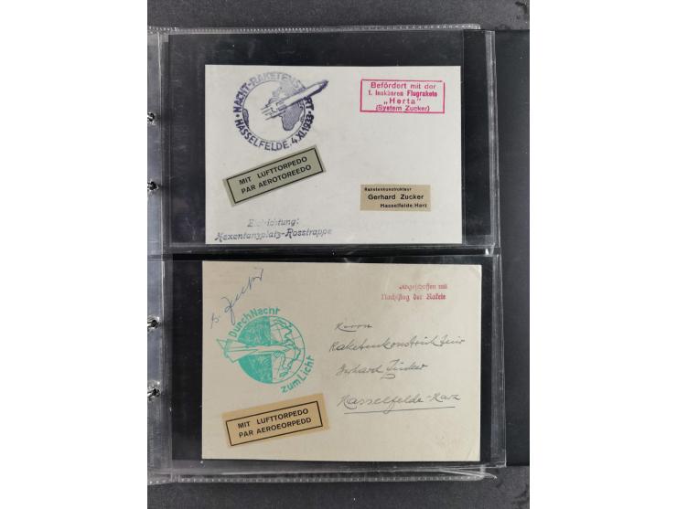 1933/45, interesting collection with 55 entire items, including 29 rocket mail covers and cards German Reich (8 x autograph G