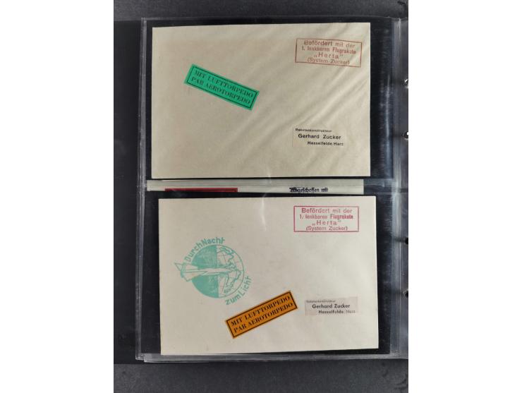 1933/45, interesting collection with 55 entire items, including 29 rocket mail covers and cards German Reich (8 x autograph G