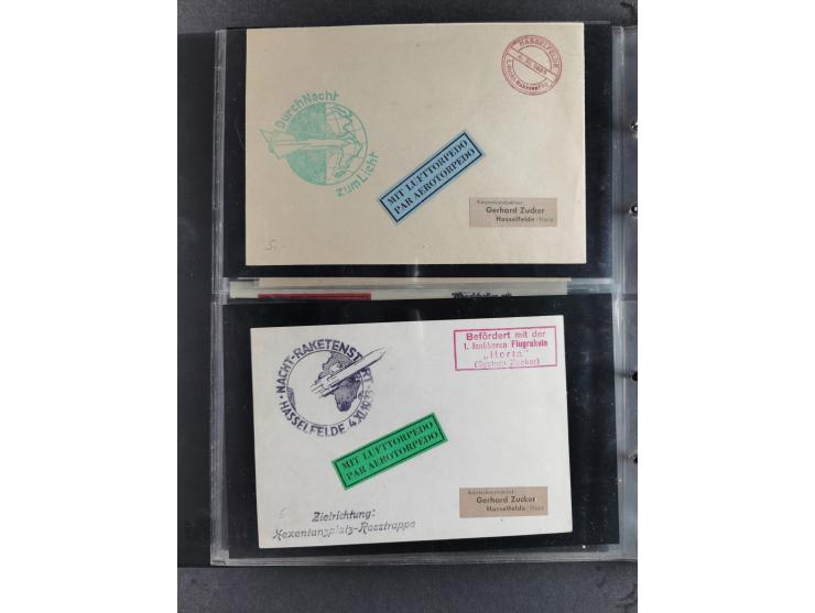 1933/45, interesting collection with 55 entire items, including 29 rocket mail covers and cards German Reich (8 x autograph G