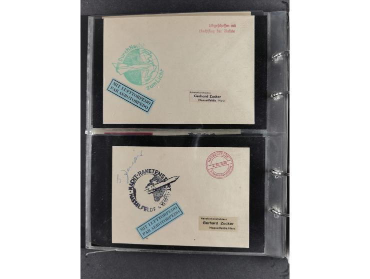 1933/45, interesting collection with 55 entire items, including 29 rocket mail covers and cards German Reich (8 x autograph G