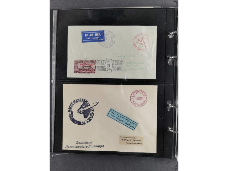 1933/45, interesting collection with 55 entire items, including 29 rocket mail covers and cards German Reich (8 x autograph G