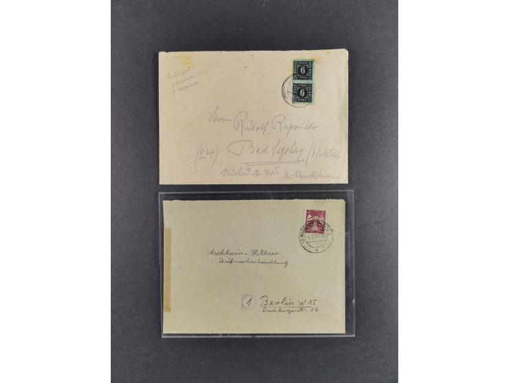 1945/46, kleine Partie von 15 Briefen, dabei 12 R-Briefe, dabei bessere Frankaturen, Farben usw., etwas unterschiedliche Erha