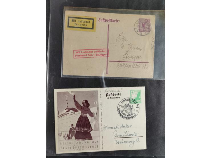 1912/53, very interesting group of over 320 entire items, including many ILA, yellow and green dog, Bavarian air-mail, E.EL.P