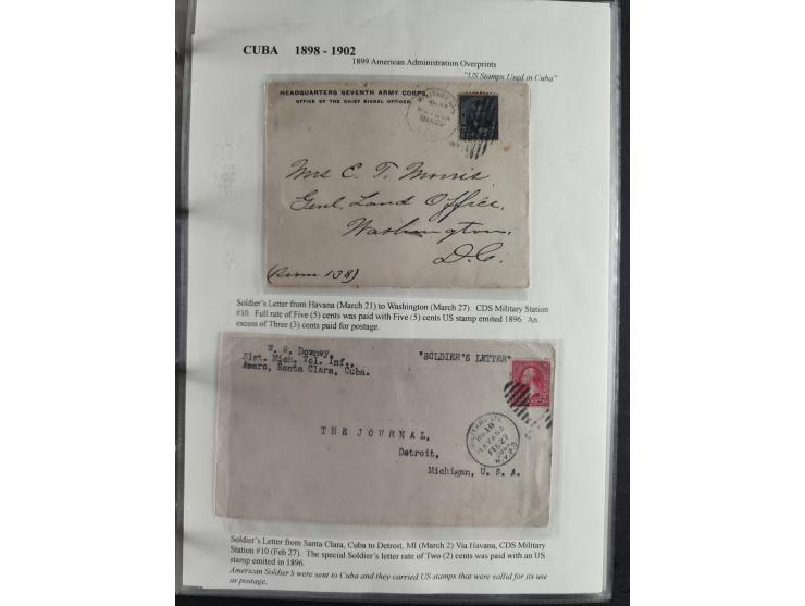 1898/1902, Spanish-American War, specialized collection with many uncommon and significant items such as Spanish Army franchi