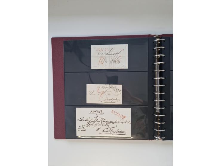 1810/ 68 (ca.), interessante, vorwiegend gestempelte Sammlung mit Briefen, ab Vorphila, dabei Charge-Briefe, Postscheine mit 